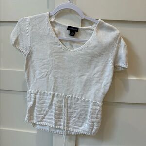 VINTAGE Ann Taylor Women's White Knit Top